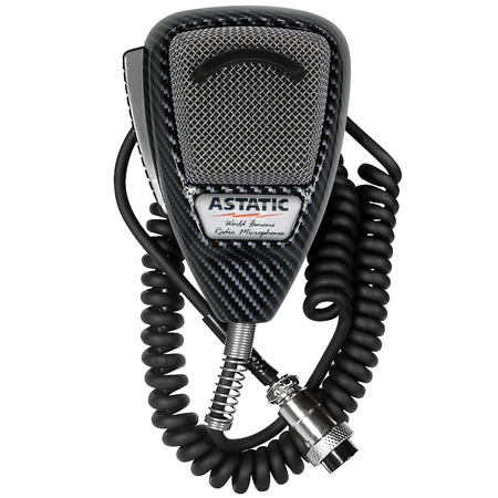 Astatic 636L Noise-Canceling 4-Pin CB Microphone, Carbon Fiber Finish 302636LCF